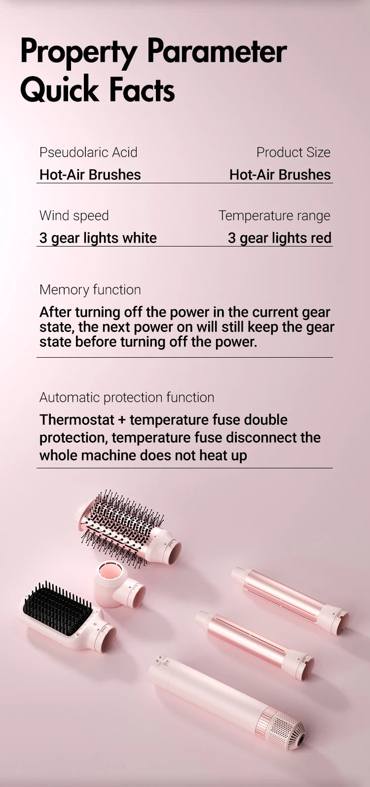 Hair dryer brush detachable 5-in-1 styling and drying system, fast drying, curl smoothing and styling, automatic curling iron