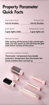 Hair dryer brush detachable 5-in-1 styling and drying system, fast drying, curl smoothing and styling, automatic curling iron