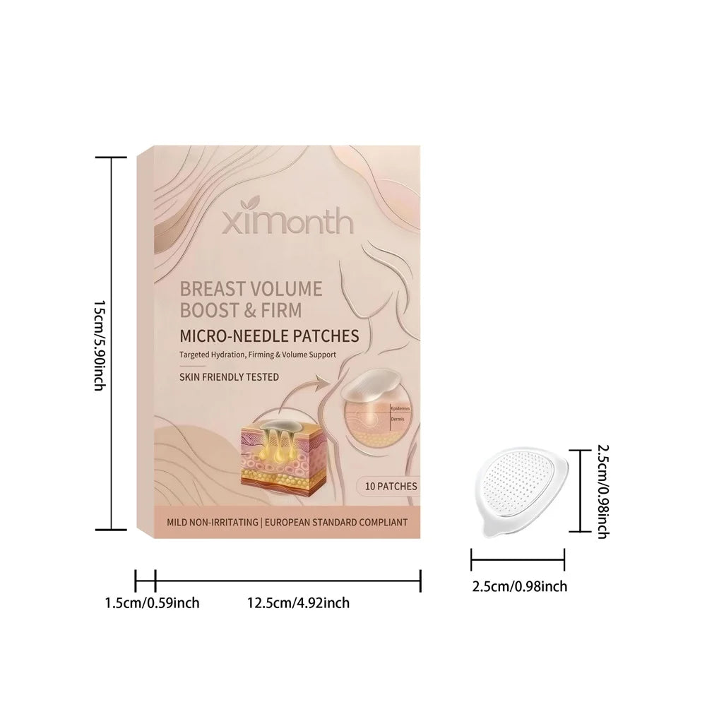 Microneedles Breast Plumping Patch,Hydration Firming Volume Support,Targeted Skin Nutrition Deep Hydration,For All Skin Types