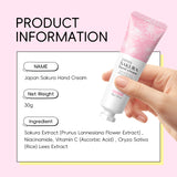 LAIKOU Sakura Hand Cream Hydrating Moisturizing Nourishing Smoothing Brightening Repairing Non‑Greasy For Dry Rough Skin 30g