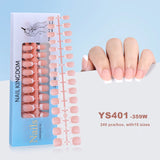 150Pcs/Box Acrylic Press on Nails Full Cover Fake False Tips Soft Gel Extension T-shaped Oval Capsule Almond Sculpted Salon DIY