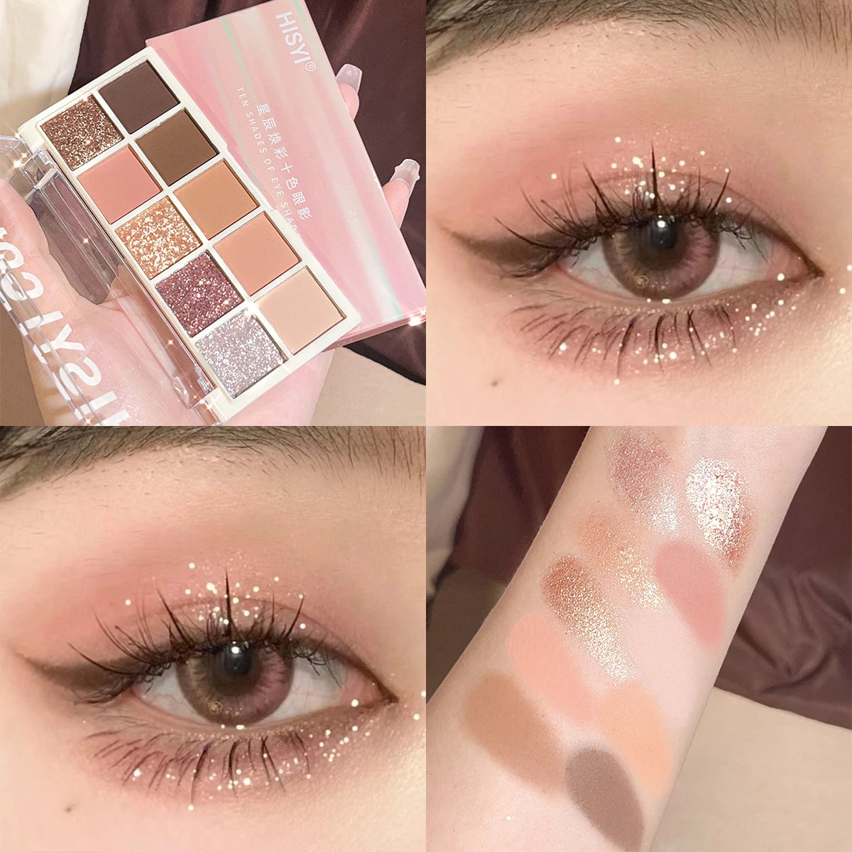 HISYI Star Rejuvenation Ten-Color Eye Shadow Pearl Matte Pink Pure Desire Powder Brown Plate Gentle Daily Cheap Makeup