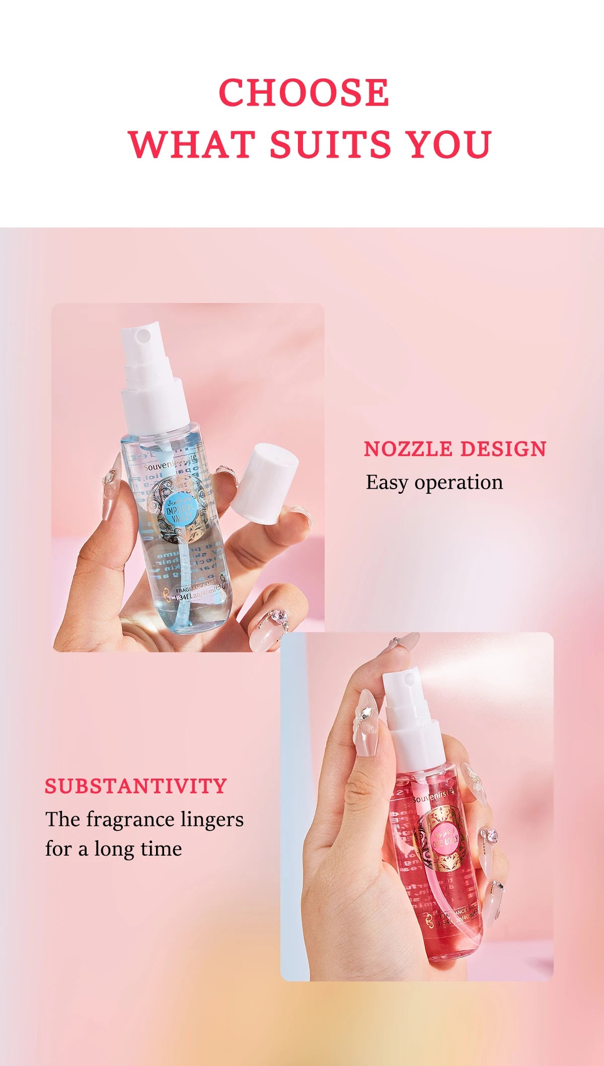 4pcs Women's Perfume Fragrance Set Box, Alcohol Free Body Spray, Lasting Fragrance and Fresh Fragrance, An Ideal Gift for Girls
