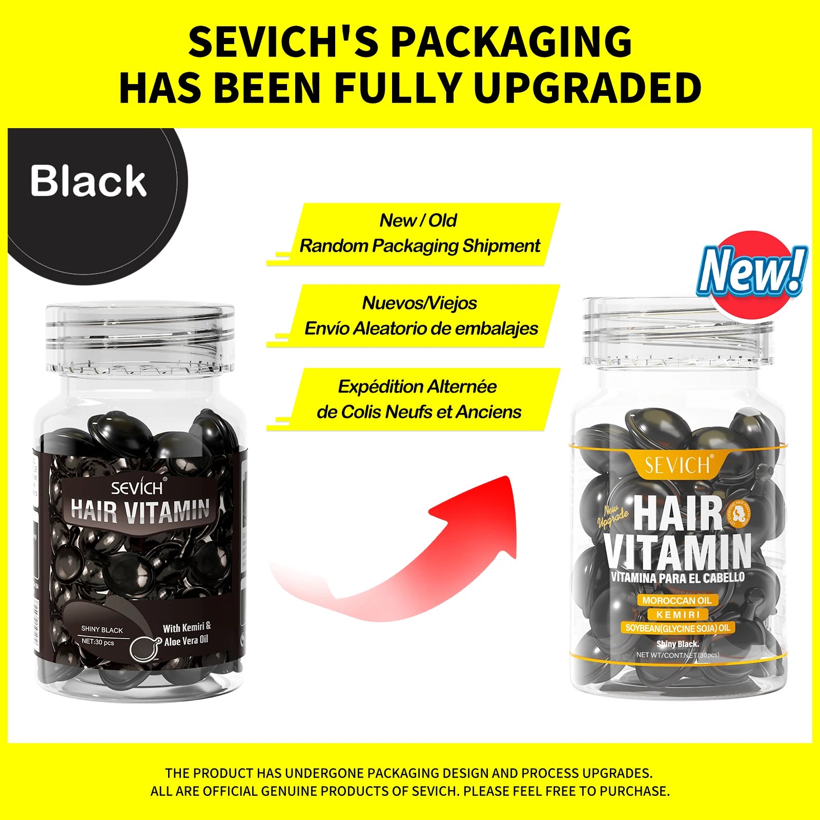 Fast Moisturizing Hair Vitamin Capsule 30pcs/bottle Sevich Smoothing Silky Keratin Complex Oil Nourishing Moroccan Hair Care Oil
