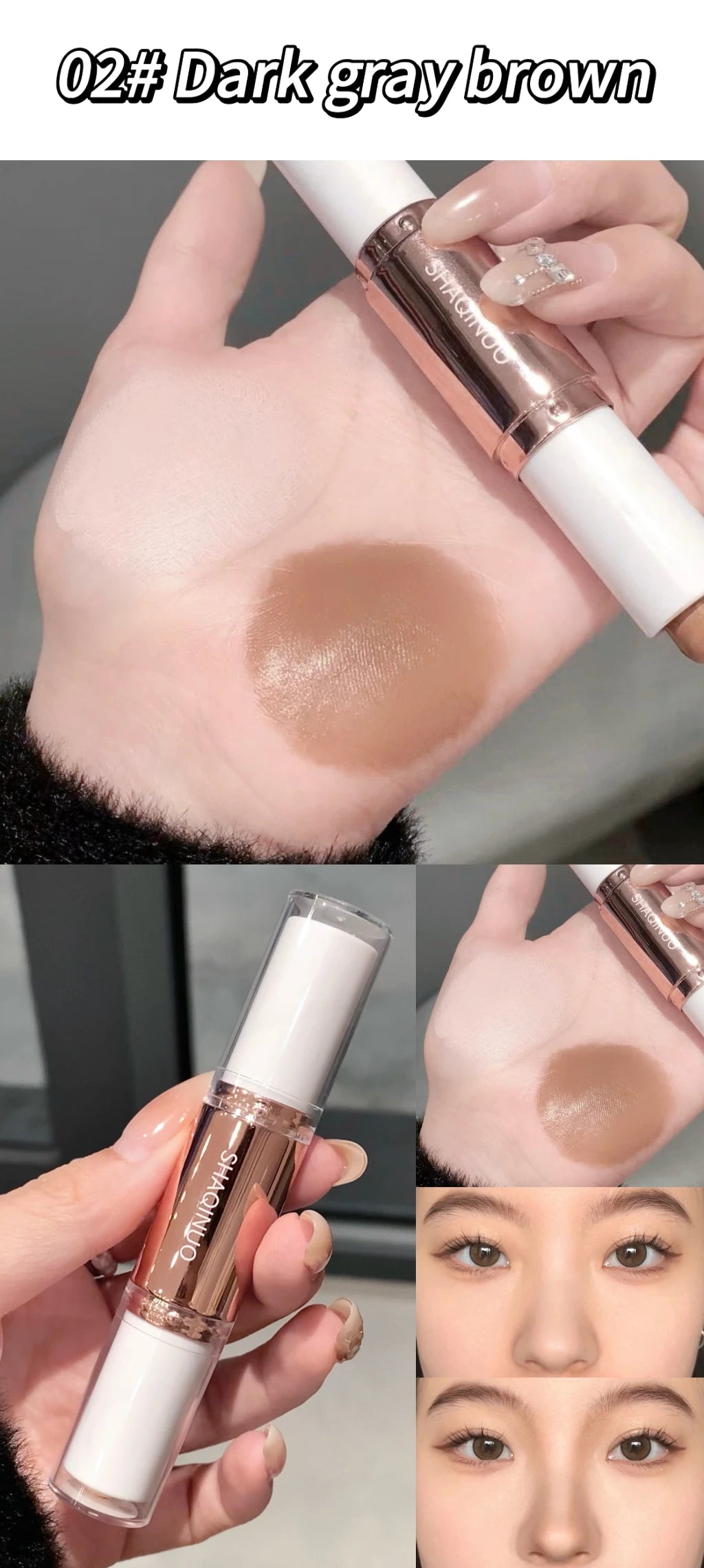 SHAQINUO 2 in 1 Dual Head Highlighter for Face & Body Contour and Highlighter Stick for Face and Body