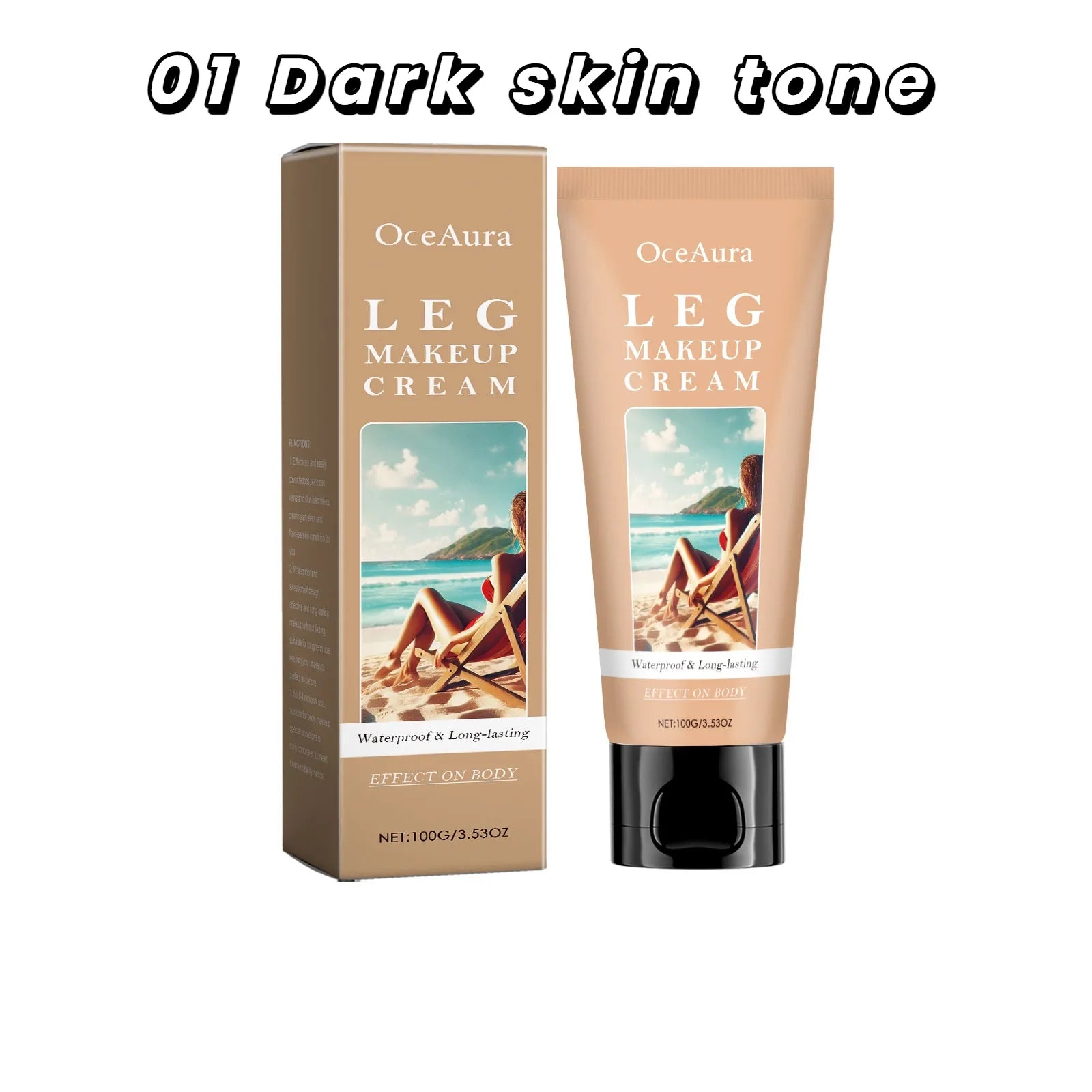 Instant Body Bronzer Foundation Makeup Cream Sun-Kissed Glow Bronzing Tint with Hyaluronic Acid Blurring Body Luminizer 100ml