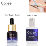 Gollee Eyelash Extensions Glue 15ml Eyelash Cleansing Primer Super Bonding Lasting Lash Extension Primer Professional Adhesive