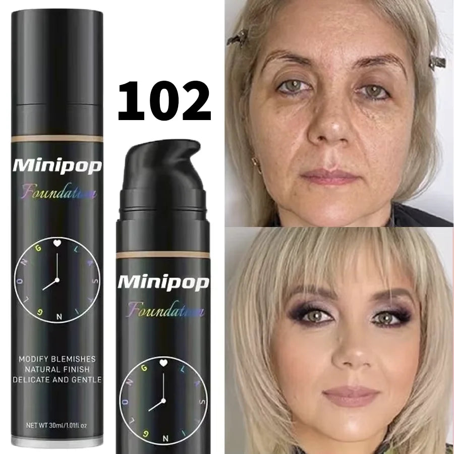 8-Color Liquid Foundation Makeup Set Waterproof Sweat-Resistant Concealer Professional Korean Style Face Base for Flawless Look