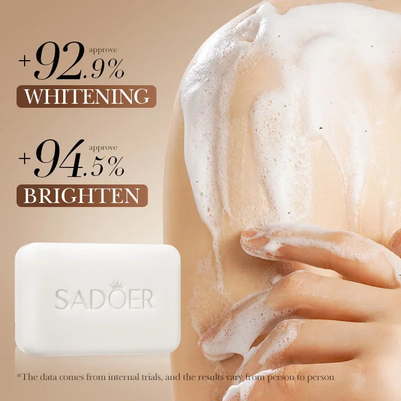 Sadoer Niacinamide Arbutin Facial Soap Moisturizing Brightening Deep Cleansing Body Face Wash Foam Facial Cleanser Handmade Soap