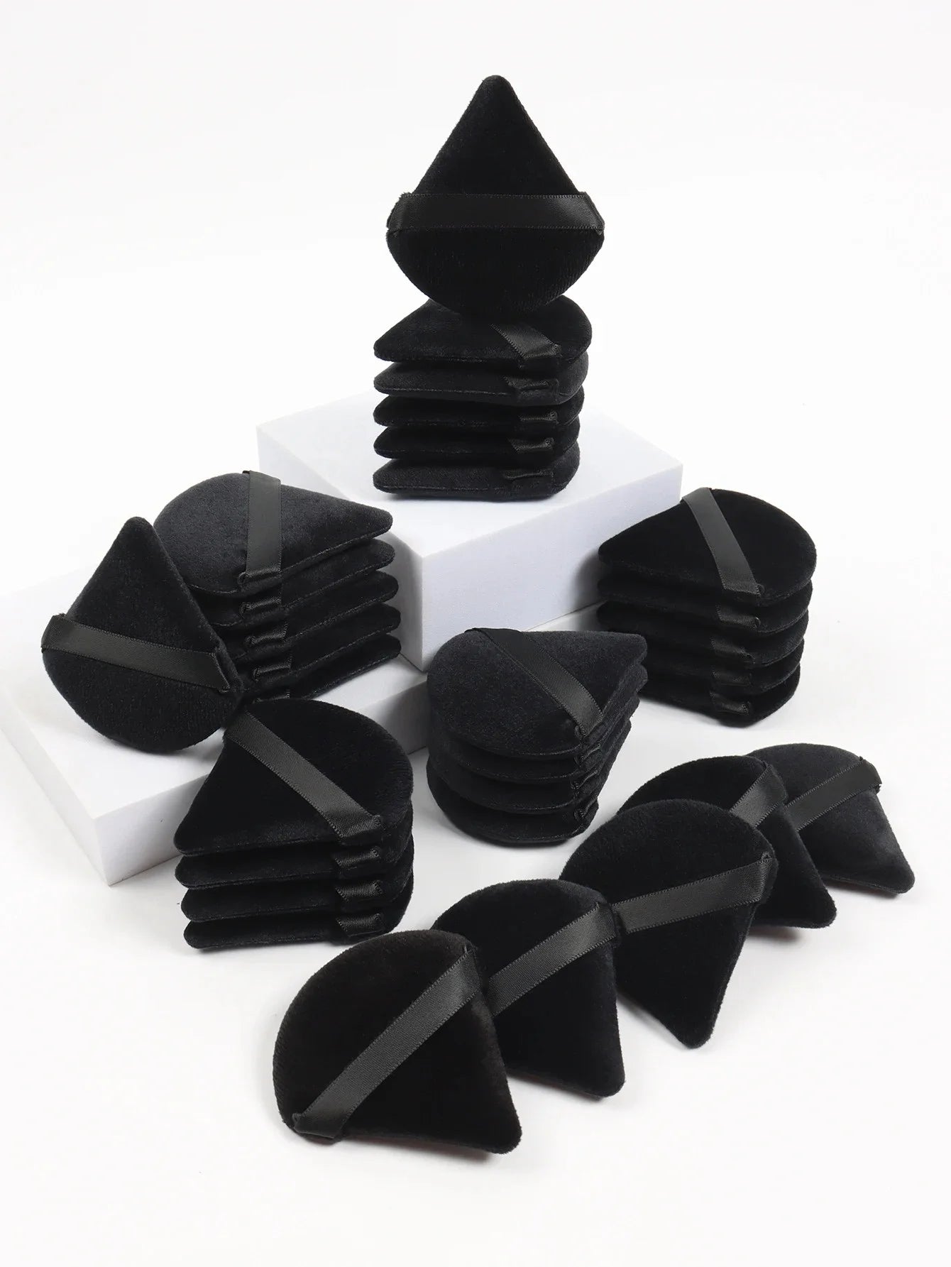 10-100pcs Triangle Mini Velvet Powder Puff Foundation Face Concealer Applicator Cosmetic Finger Sponge Puff Beauty Makeup Tools