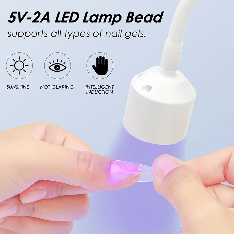 Mini Nail Dryer UV LED Nail Lamp Foldable USB Curing Lights Desk Lamp For Nail Gel Polish Quick Dry Nail Art Dryer Manicure Tool