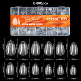 Luxury False Nail Tips Soft Gel Fingertip Semi-matte Capsules Almond French Coffin Full Cover Artificial Fake Nails Extension