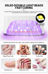 Rechargeable UV LED Nail Lamp With Automatic Sensing 30LEDS Cordless Nail Dryer for Curing Gel Polish Professional Manicure Tool
