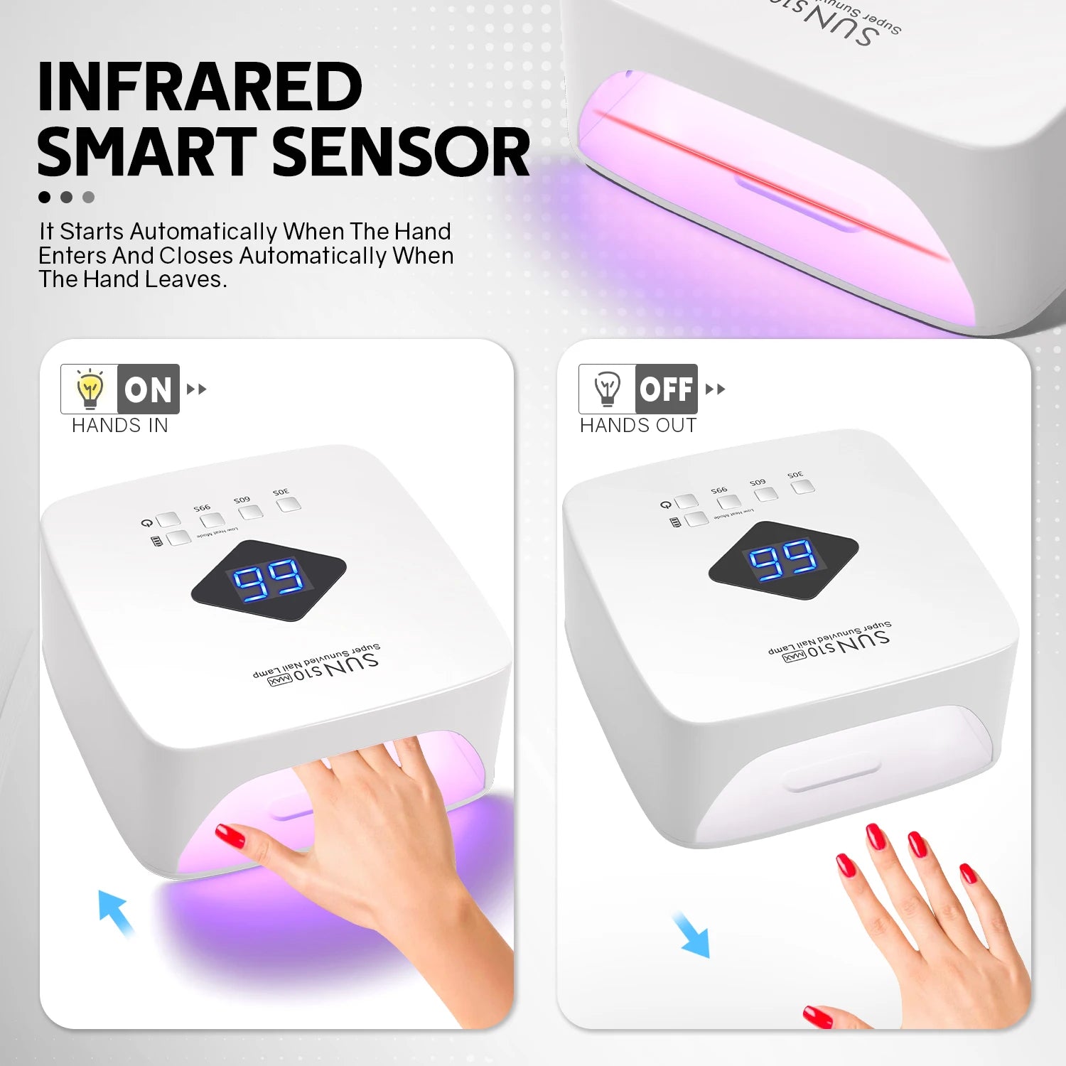 Rechargeable UV LED Nail Lamp With Automatic Sensing 30LEDS Cordless Nail Dryer for Curing Gel Polish Professional Manicure Tool