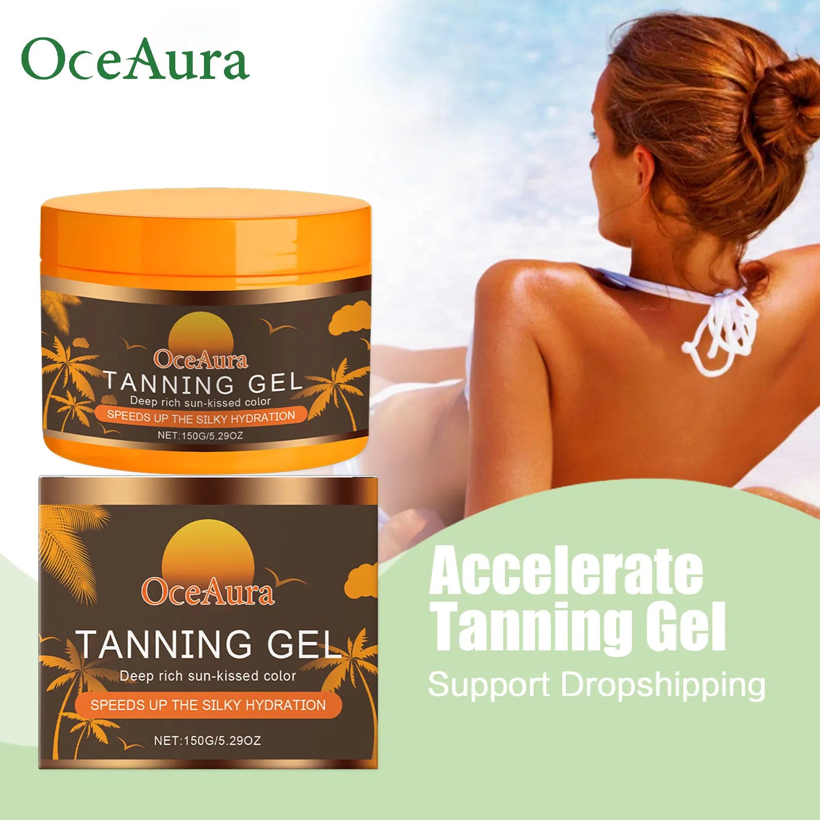 Intensive Tanning Gel Soothe Drying Redness Even Skin Tone Uv Protection Sun Tanning Oil Body Bronzer Accelerate Dark Skin Cream