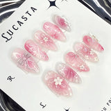 24 false nail pieces shipped randomly, Instagram-style false nails, wearable full-coverage almond-shaped press-on nails.