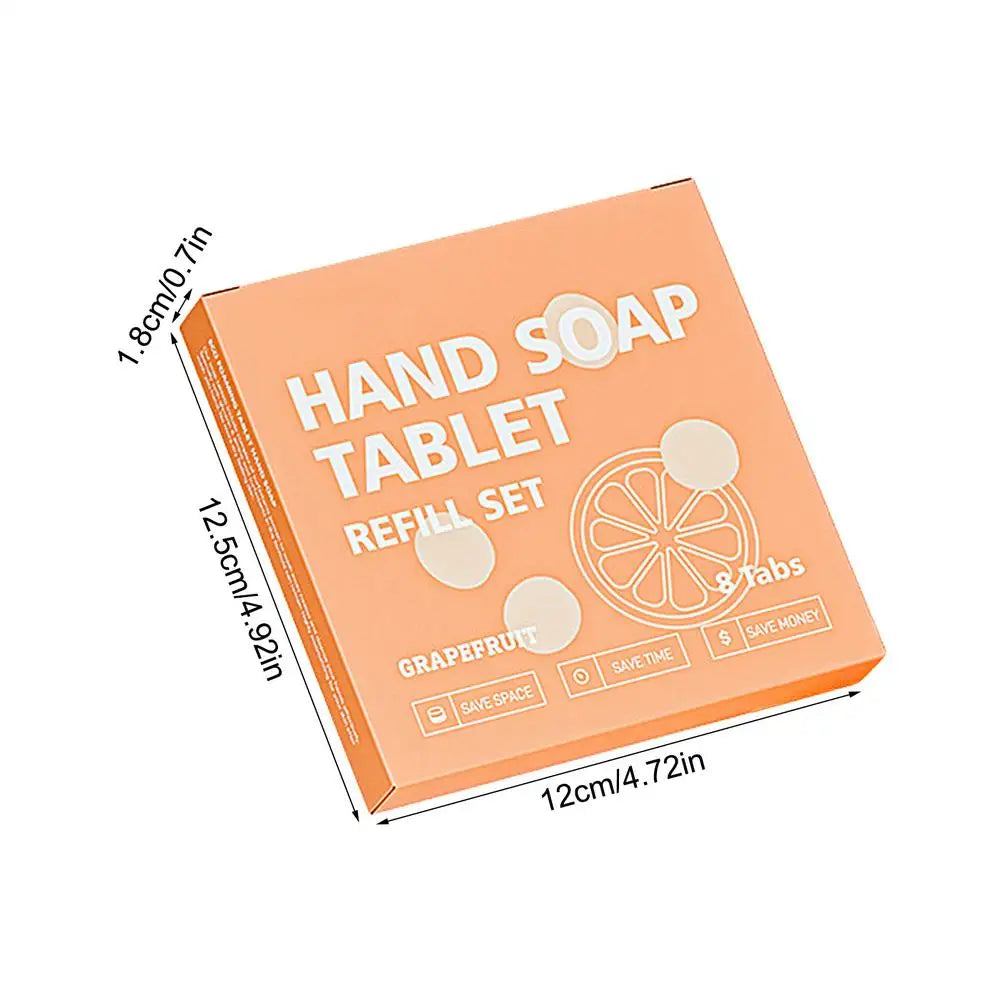 Hand Soap Tablet Refills 8pcs Foaming Hand Wash Tablet Refills Refreshing Fragrance Hand Washing Tool for Business Trip Travel
