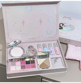 NICEKEY Pink Ballet Makeup Sets Include 4 Lip Mud,1 Blush,1 Pressed Powder,1 Eyes Palette,1 Contour Palette With Necklace Gift