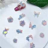 50pcs Vampire Nails Accessories Mixed Resin Ribbon Bow Camellia Tulip Heart Nail Art Charms Decorations Supplies Parts DIY Jewel