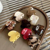 3.5cm Small Hairclaw Acetate Hair Crabs for Girls Cute Heart Shaped Hairclips Women Hair Accessories Hair Pins and Clips