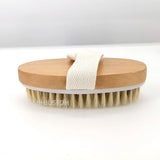 2 In 1 Dry Skin Body Massage Brush Natural Bristle Dead Skin Remover Anti Cellulite Exfoliates Blood Circulation Massage Tools
