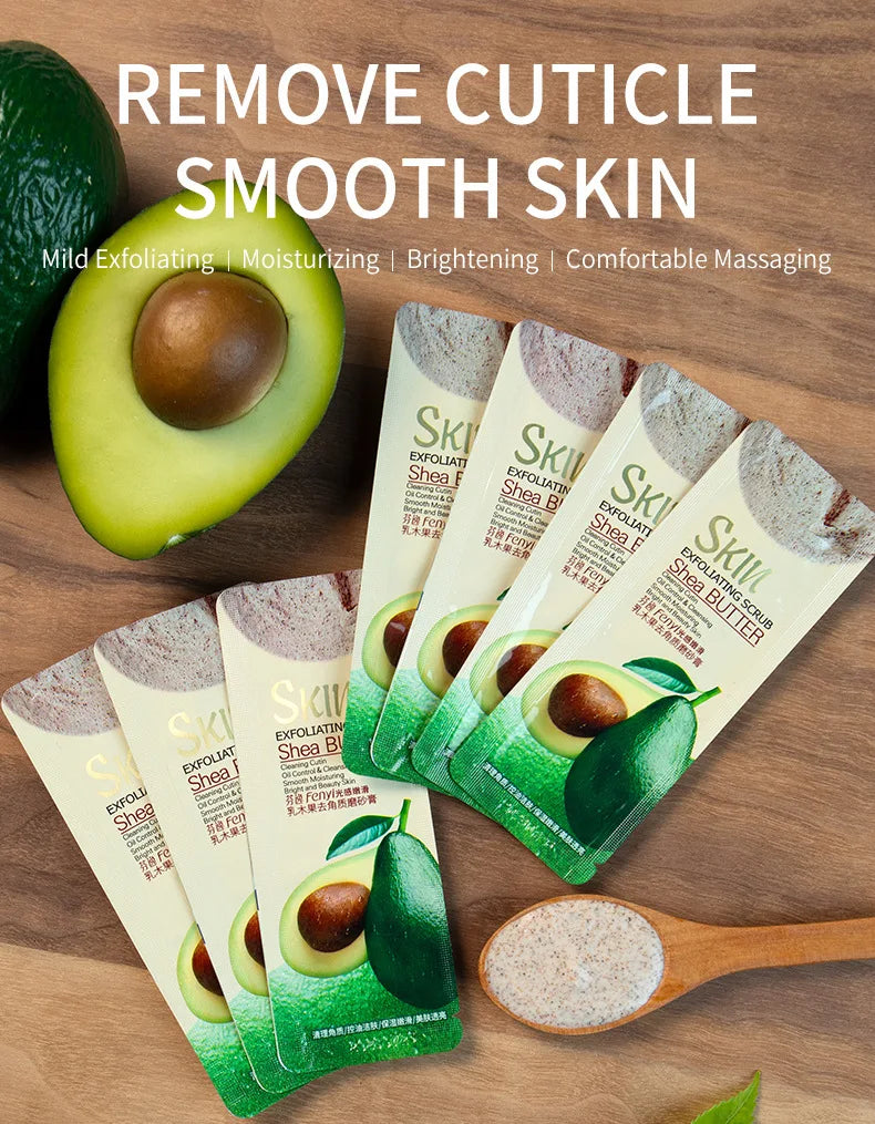 FENYI 15pcs Shea Butter Body Scrub Face Exfoliating Peach Extract Deep Cleansing Moisturizer Soft Whitening Skin Care Body Care