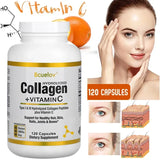 Hydrolyzed Collagen Peptides + Vitamin C, Types I & III Support Healthy Hair, Skin, Nails, Joints & Bones Boosts Immunity