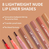 Waterproof Lip Liner Stain Lip Lingerie Long Lasting 8 Colors Transfer Proof Smudge Resistant Color No Bleed Formula  Cosmetics