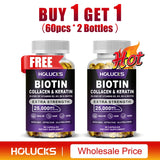 Biotin+Collagen+Keratin Capsules, Hydration, Promotes Hair Growth, Strengthens Weak Nails, Joints & Bones, Anti-Aging, Whitening