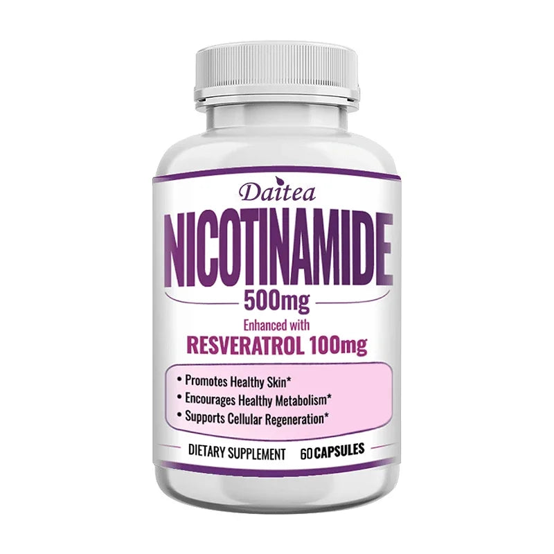 Niacinamide Vitamin B3 Capsules - Supports Brain Function and Heart Health, Boosts Energy Production, and Enhances Immunity
