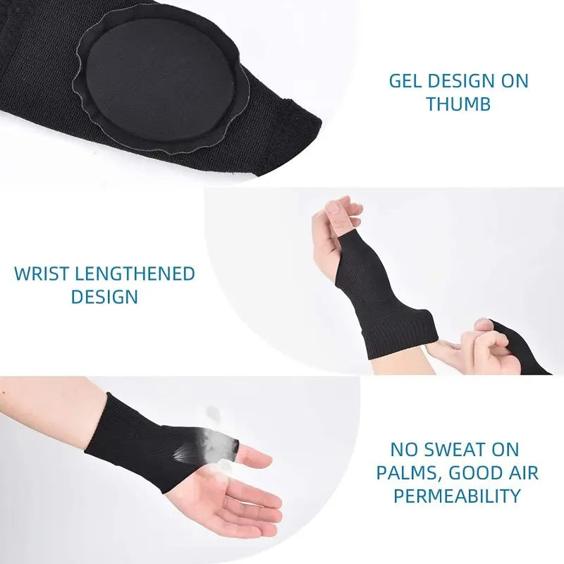 Wrist Thumb Compression Arthritis Gloves, Breathable Wrist Support Wrist Brace Wrist Sleeve With Gel Thumb Injury Pads