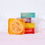 Handmade Kojic Acid Soap with Loofah 100g Lemon Lavender Rose Turmeric Essential Oil Bath Bar New Design Exfoliating Cleansing