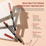 4pcs/Set lip liner set and eyeliner set Nude Brown Collection Long-lasting Matte Waterproof Lipstick Set Women'S Lip Cosmetics