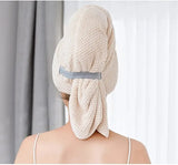 Super Absorbent Elastic Band Head Towel for Women's Hair Drying - Extra Large Microfiber Hair Towel Wrap with Headband