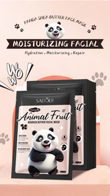 8pcs SADOER  Kawaii Fruits Face Mask Moisturizing Firming Hydrating Coconut Aloe Vitamin C Facial Masks for Face Skin Care