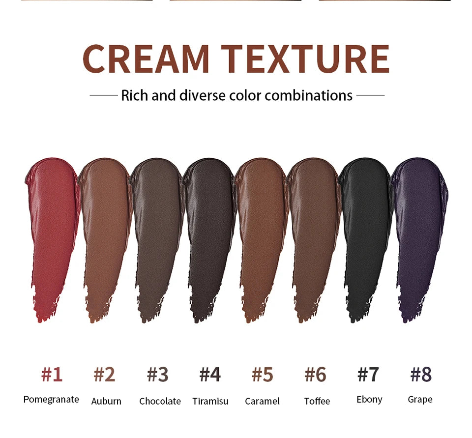 Multi Cream Eyebrow Blush Highlighter Palette Long Wearing Eyeshadow Palette Matte Shimmer Finish With Free Brush & Powder Puff