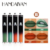 Halloween Goth Lipstick Set Long Lasting Smudgeproof Dark Matte Lip Gloss Velvet Lipsticks Black Liquid Lipstick for Halloween