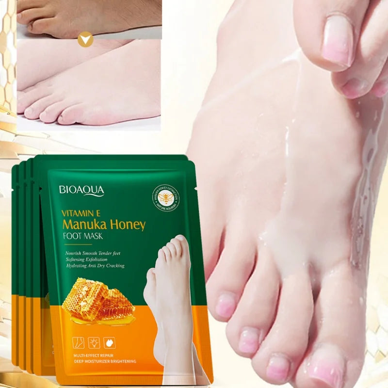 Vitamin E Honey Foot Mask Deeply Nourishes the Feet, Softens Cuticles, Making the Feet Soft, Smooth, Delicate, White, and Shiny.