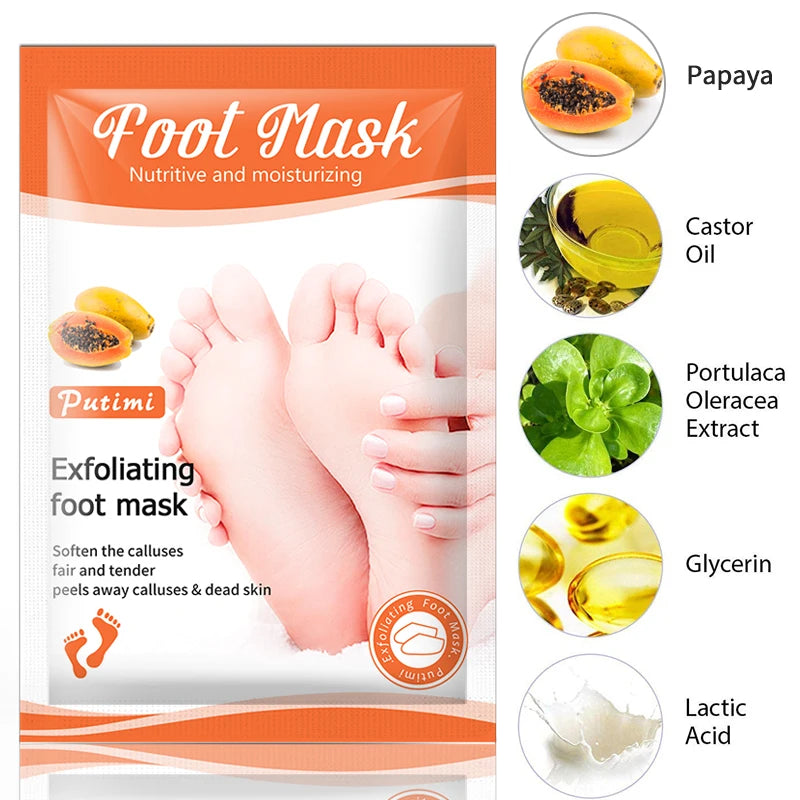 6packs Exfoliating Foot Mask Feet Peeling Mask Spa Socks Smooth Dead Skin Remover Moisturizing Foot Mask