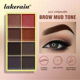 Multi Cream Eyebrow Blush Highlighter Palette Long Wearing Eyeshadow Palette Matte Shimmer Finish With Free Brush & Powder Puff