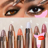 6 Colors Double-Ended Eyeshadow Stick – Waterproof, Long-Lasting, Matte & Glitter, Contour, Highlight, Certified, Unisex