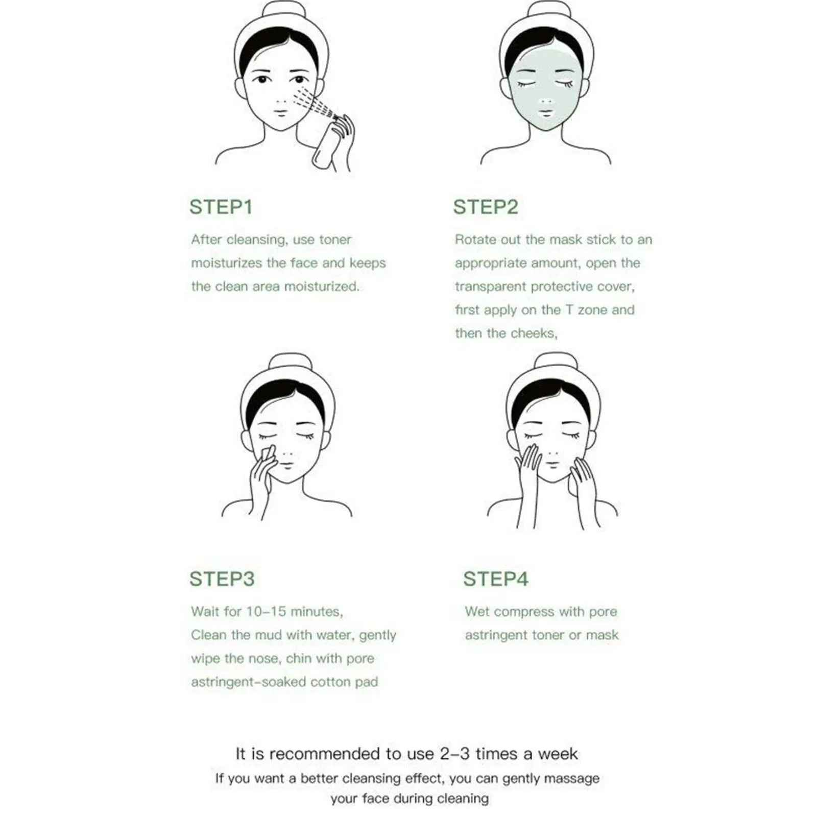 Green Tea Solid Cleansing Mask Acne Blemish Treatment Cream Blackhead Removal Natural Plant Formula Mild Skincare Solution
