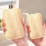 6pcs Natural Loofah Exfoliating Sponges - Gentle Body Scrubber for Shower & Bath, Bamboo Fiber Cleaning Pads 2042