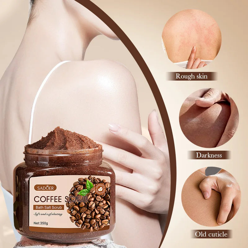 350g Coffee Exfoliating Skin Cleansing Scrub, Body Scrub, Deeply Cleanses and Softens Skin, Brightens Skin Tone, Suitable for Bo