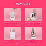 3 IN 1 Electric Makeup Brush Cleaner Machine With Makeup Brush Dryer-Holder-Portable Automatic USB Cosmetic Brushes Cleaner Tool