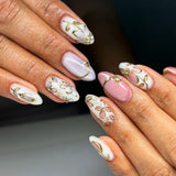 24pcs Romantic Y2k Star Press On Nails Gradient Blue French Style Gold Moon Designs Fake Nail Sweet Almond False Nails For Women