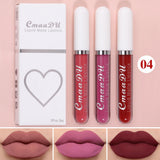 3 Pcs Matte Lipstick Lip Gloss Sets Long-Lasting Non-Fading Waterproof Non-stick Cup Exquisite Gift Everyday Holiday Universal