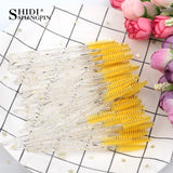 25/50/100 Pcs Eyelash Brushes Mascara Wands Eyelash Makeup Brush Spoolies for Eyebrow Eye Lash Extension Removing Beauty Tools