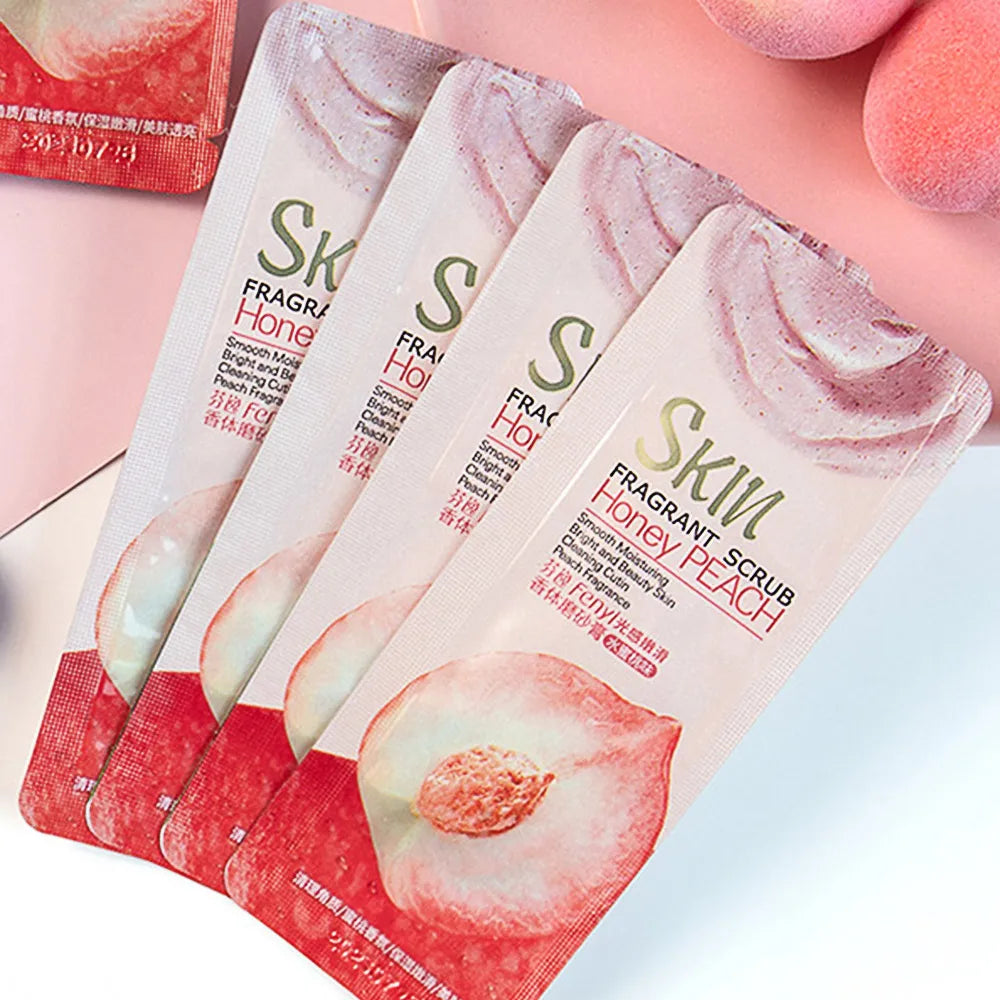 FENYI 15pcs Shea Butter Body Scrub Face Exfoliating Peach Extract Deep Cleansing Moisturizer Soft Whitening Skin Care Body Care