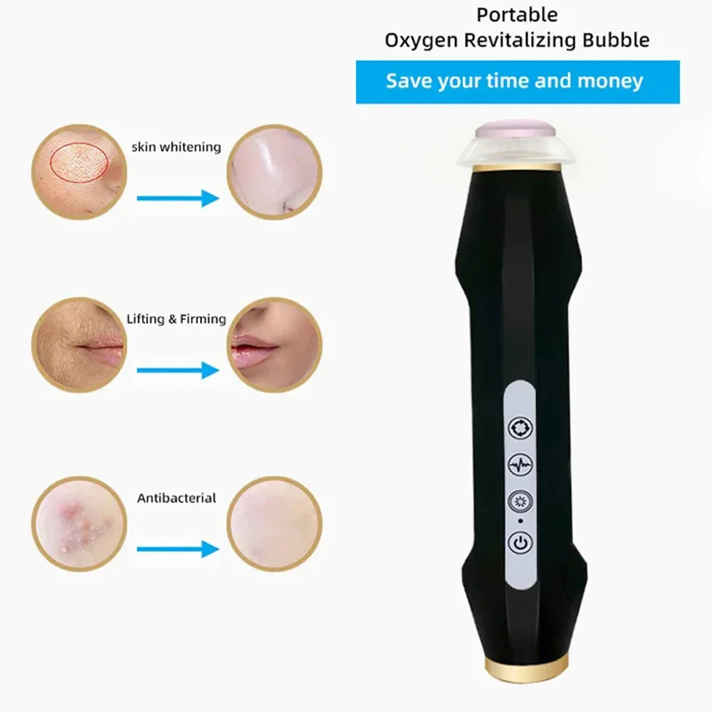 2025 New Design - Portable CO2 Oxygen Bubble Pen Rechargeable Exfoliate Device Handheld Facial Clean Machine SPA Beauty Capsules